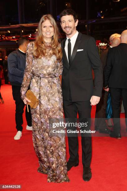 Oliver Berben and wife Katrin attend the 'Django' premiere during the 67th Berlinale International Film Festival Berlin at Berlinale Palace on...