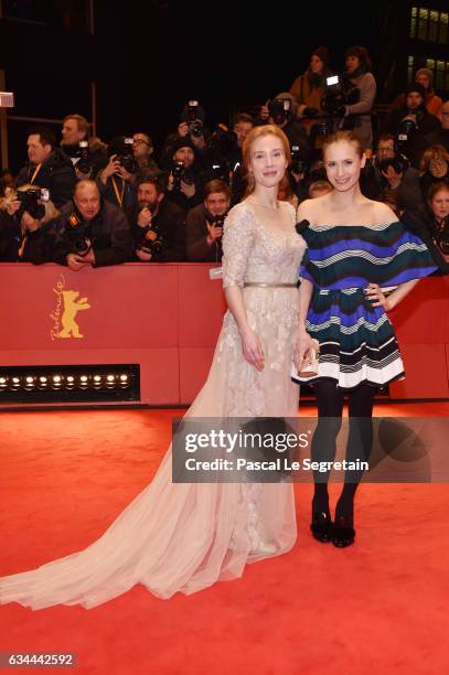 Franziska Petri and Alina Levshin attend the 'Django' premiere during the 67th Berlinale International Film Festival Berlin at Berlinale Palace on...