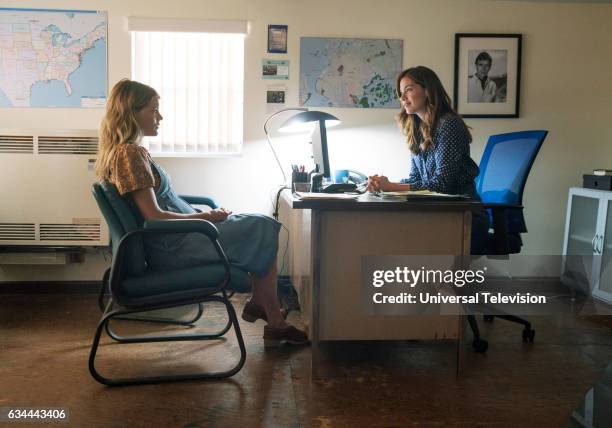 The Father and the Son" Episode 203 -- Pictured: Emma Greenwell as Mary Cox, Michelle Monaghan as Sarah Lane --