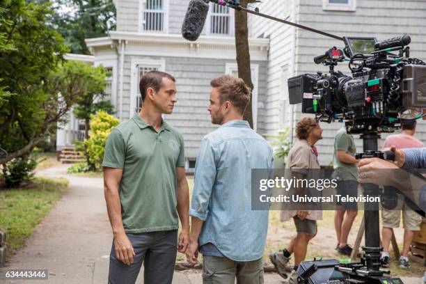 The Father and the Son" Episode 203 -- Pictured: Hugh Dancy as Cal Roberts, Aaron Paul as Eddie Lane --