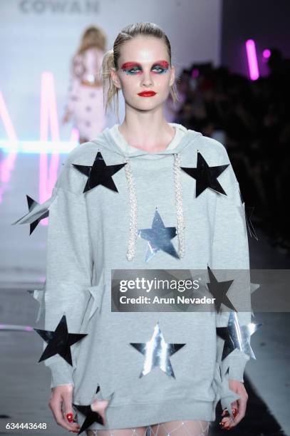 Model walks the runway at the Christian Cowan Fall/Winter 2017 Fashion Show at Pier 59 on February 9, 2017 in New York City.