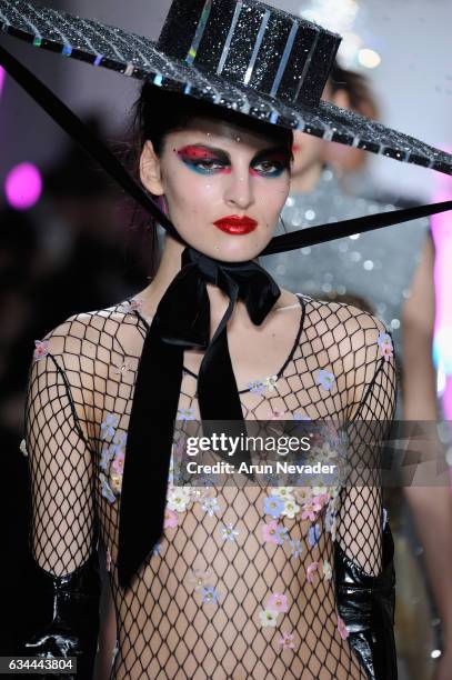 Model walks the runway at the Christian Cowan Fall/Winter 2017 Fashion Show at Pier 59 on February 9, 2017 in New York City.