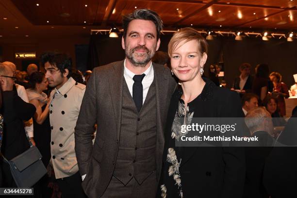 Sandra Hueller and Sebastian Schipper attend the opening party during the 67th Berlinale International Film Festival Berlin at Berlinale Palace on...