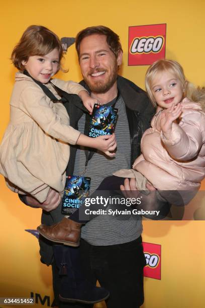 Olive Barrymore Kopelman, Will Kopelman and Frankie Barrymore Kopelman attend "The Lego Batman Movie" Special Screening on February 9, 2017 in New...