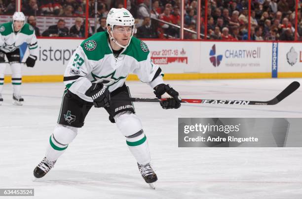 Jiri Hudler of the Dallas Stars skates against the Ottawa Senators at Canadian Tire Centre on February 9, 2017 in Ottawa, Ontario, Canada.