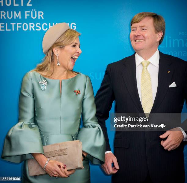 King Willem-Alexander and Queen Maxima of The Netherlands visit the trade mission about chemistry during their 4 day visit to Germany on February 09,...