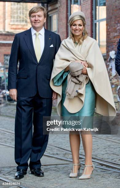 King Willem-Alexander and Queen Maxima of The Netherlands visit Spinlab start up accelerator during their 4 day visit to Germany on February 09, 2017...