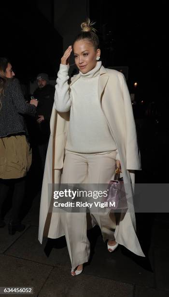 Rita Ora on a night out at Electric cinema in Notting hill after attending the"Fifty Shades Darker" premiere afterparty at Massimo's, Corinthia Hotel...