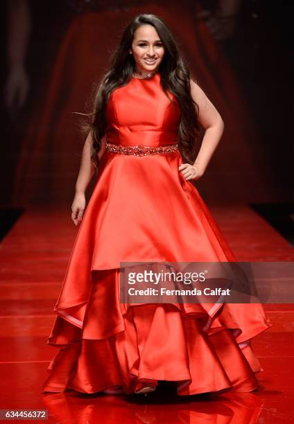 Jazz Jennings walks the runway at the American Heart Association's Go Red For Women Red Dress Collection 2017 presented by Macy's at Fashion Week in...