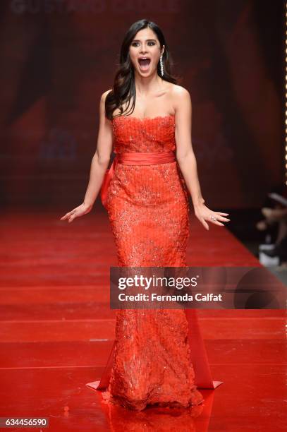 Actress Diane Guerrero walks the runway at the American Heart Association's Go Red For Women Red Dress Collection 2017 presented by Macy's at Fashion...