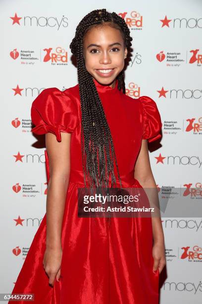 Actress Asia Monet Ray attends the American Heart Association's Go Red For Women Red Dress Collection 2017 presented by Macy's at Fashion Week in New...