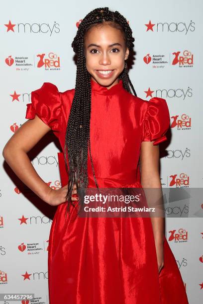 Actress Asia Monet Ray attends the American Heart Association's Go Red For Women Red Dress Collection 2017 presented by Macy's at Fashion Week in New...