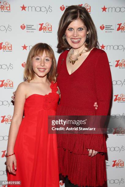 Sophia Montoya and American Heart Association CEO Nancy Brown attend the American Heart Association's Go Red For Women Red Dress Collection 2017...