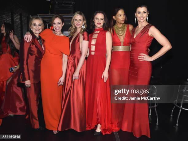 Maureen McCormick, Lauren Holly, Bonnie Somerville, Juliette Lewis, Veronica Webb, and Bridget Moynahan attend the American Heart Association's Go...