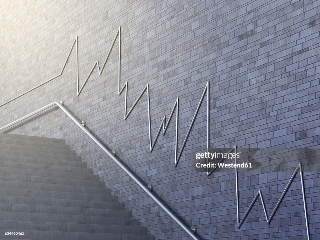 Line Chart On Wall 3d Rendering High-Res Vector Graphic - Getty Images