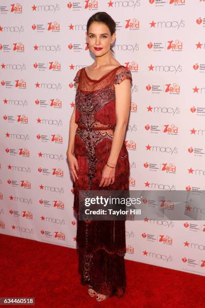 Actress Katie Holmes hosts the "Go Red for Women" fashion show during Fall 2017 New York Fashion Week at Hammerstein Ballroom on February 9, 2017 in...