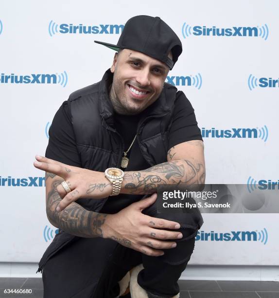 Latin Hip Hop Artist Nicky Jam visits The SiriusXM Studios For "SiriusXM's Town Hall With Nicky Jam" On February 9, 2017 In New York City.