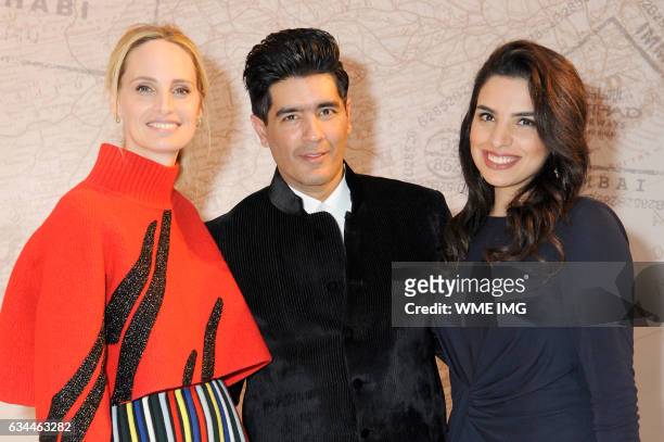 Lauren Santo Domingo, Manish Malhotra and Amina Taher attend Etihad Airways Toasts New York Fashion Week 2017 at Skylight Clarkson Sq on February 9,...