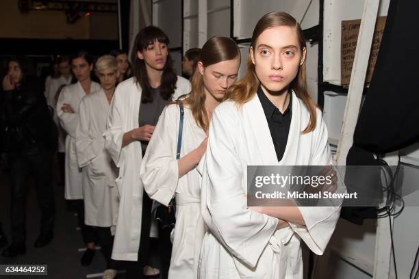 Models attend the Noon by Noor show during February 2017 New York Fashion Week: The Shows at Gallery 3, Skylight Clarkson Sq on February 9, 2017 in...