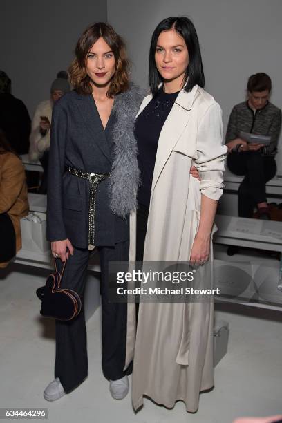 Alexa Chung and Leigh Lezark attend the Noon by Noor show during February 2017 New York Fashion Week: The Shows at Gallery 3, Skylight Clarkson Sq on...