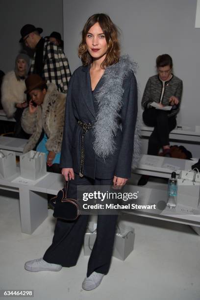 Alexa Chung attends the Noon by Noor show during February 2017 New York Fashion Week: The Shows at Gallery 3, Skylight Clarkson Sq on February 9,...