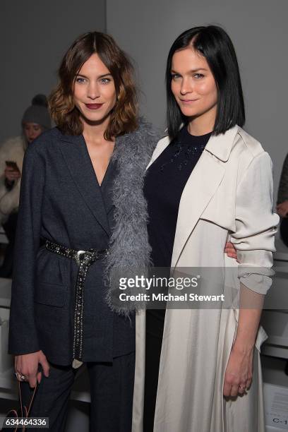 Alexa Chung and Leigh Lezark attend the Noon by Noor show during February 2017 New York Fashion Week: The Shows at Gallery 3, Skylight Clarkson Sq on...