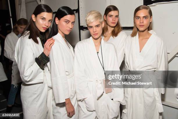 Models attend the Noon by Noor show during February 2017 New York Fashion Week: The Shows at Gallery 3, Skylight Clarkson Sq on February 9, 2017 in...