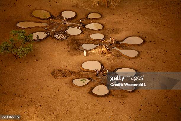 chad, zakouma national park, water wells for animals in gara - chad central africa stock pictures, royalty-free photos & images