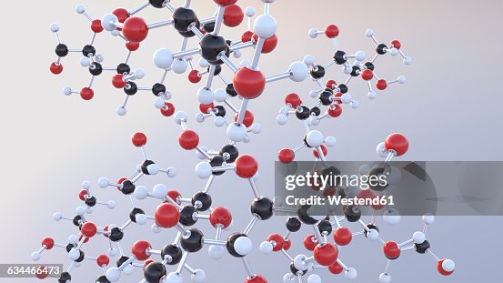Molecular structure, grape sugar, molecular, 3D-Rendering Molecular structure, grape sugar, molecular, 3D-Rendering