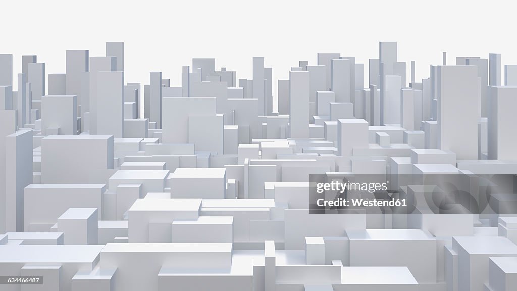 3D-Rendering, mega city, living space