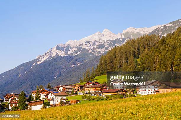 austria, tyrol, stubai, neustift, townscape - neustift im stubaital stock pictures, royalty-free photos & images