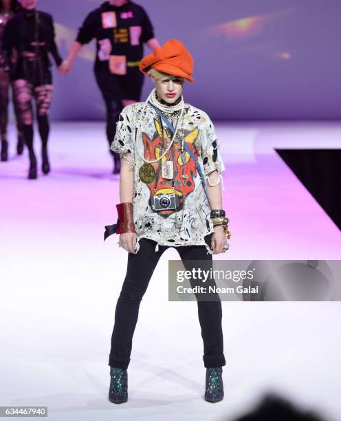 Designer Richie Rich walks the runway at the Popoganda By Richie Rich fashion show during February 2017 New York Fashion Week at The Theater at...