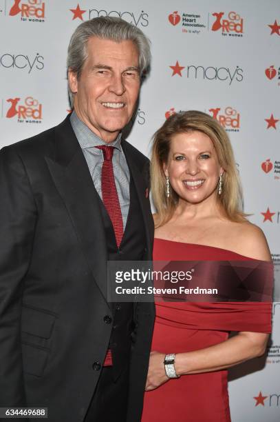 Macy’s Inc. Chairman and CEO Terry Lundgren and Tina Stephan arrive at American Heart Association's Go Red For Women Red Dress Collection during New...