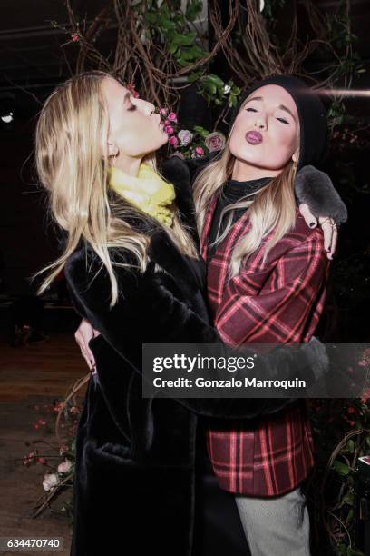 Sophia Macks and Danielle Bernstein at the Ulla Johnson show during New York Fashion Week at 477 Broadway on February 9, 2017 in New York City.