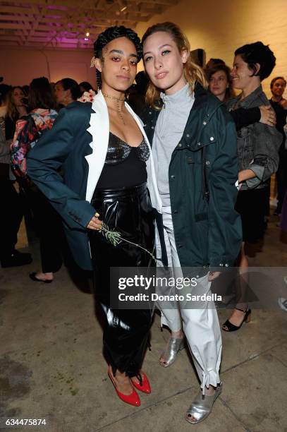 Musician Kelsey Lu and singer Samantha Urbani attend the Premiere of KENZO Presents: "Music Is My Mistress", a film by Kahlil Joseph, at The...