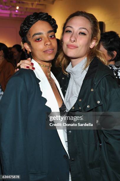 Musician Kelsey Lu and singer Samantha Urbani attend the Premiere of KENZO Presents: "Music Is My Mistress", a film by Kahlil Joseph, at The...