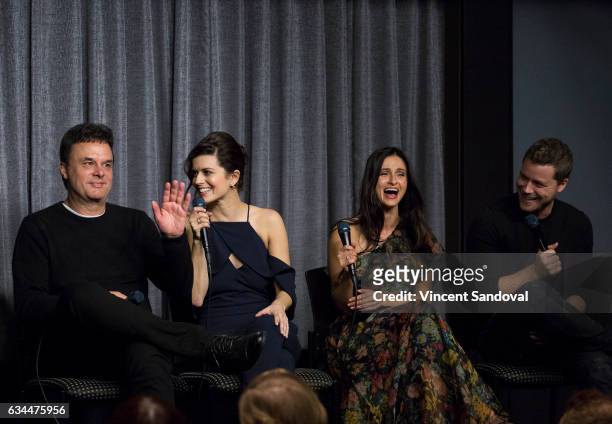 Showrunner John Scott Shepherd and Actors Priscilla Faia, Melanie Papalia and Greg Poehler attend SAG-AFTRA Foundation's Conversations with "You Me...