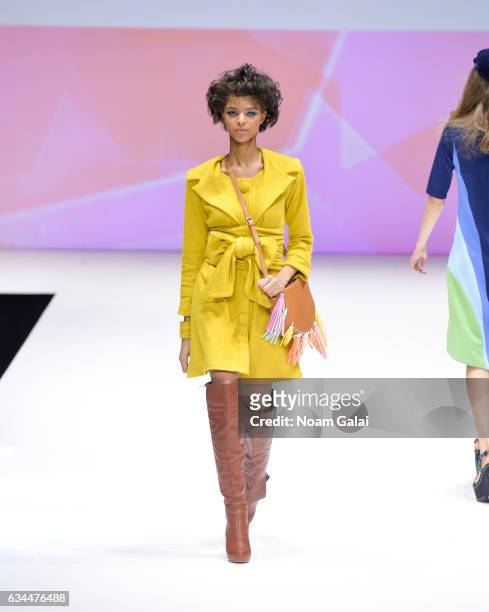 Model walks the runway at the Popoganda By Richie Rich fashion show during February 2017 New York Fashion Week at The Theater at Madison Square...