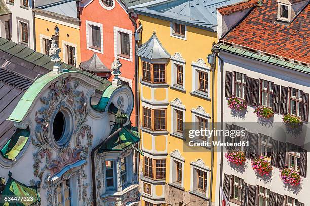 austria, tyrol, innsbruck, helblinghaus, baroque, stucco facade - innsbruck fotografías e imágenes de stock