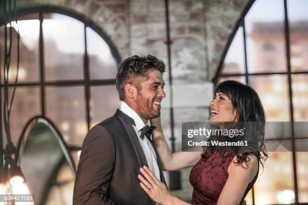 happy couple in elegant clothing - tuxedo party stock pictures, royalty-free photos & images