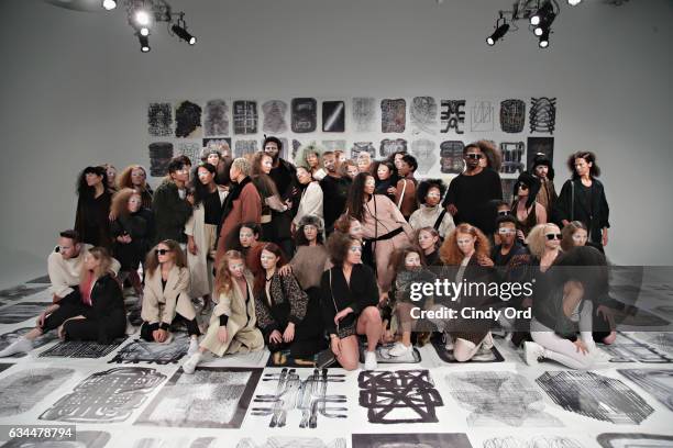 Performers/ models take part in the Berenik Presentation during New York Fashion Week on February 9, 2017 in New York City.