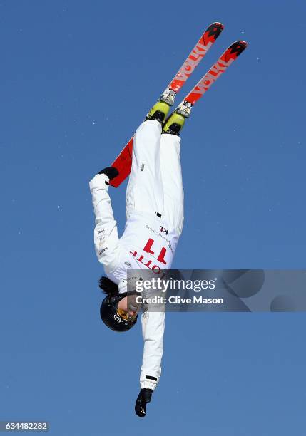 Laura Peel of Australia in action during quaification for Ladies Aerials at the FIS Freestyle Ski World Cup 2016/17 Aerials at Bokwang Snow Park on...