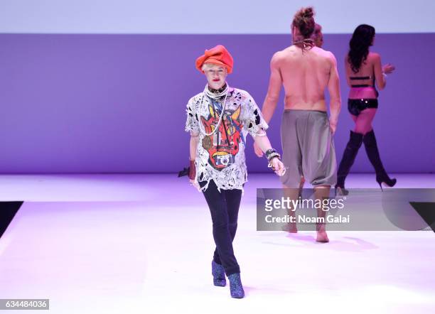 Designer Richie Rich walks the runway at the Popoganda By Richie Rich fashion show during February 2017 New York Fashion Week at The Theater at...