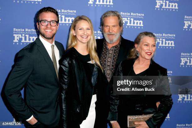 Guest, Haley Roselouise Bridges, Jeff Bridges and Susan Geston attend the American Riviera Award honoring Jeff Bridges at the Arlington Theatre on...