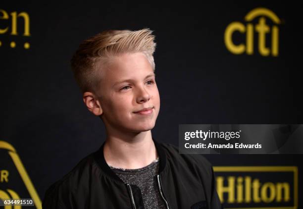 Carson Lueders arrives at the 2017 Billboard Power 100 party at Cecconi's on February 9, 2017 in West Hollywood, California.