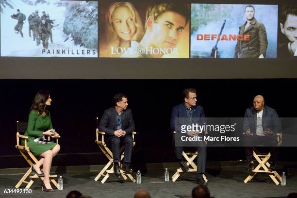 Contessa Brewer, David Gale, Scott Williams and J.R. Martinez speak at Hollywood Bridging The Military Civilian Divide at Paramount Pictures on...