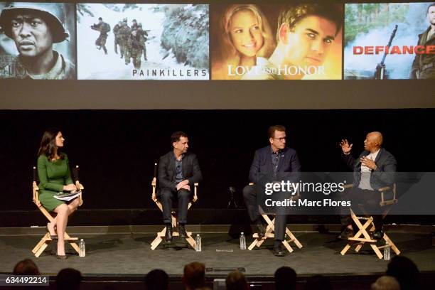 Contessa Brewer, David Gale, Scott Williams and J.R. Martinez speak at Hollywood Bridging The Military Civilian Divide at Paramount Pictures on...