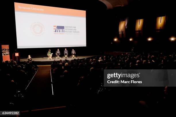 Contessa Brewer, David Gale, Scott Williams and J.R. Martinez speak at Hollywood Bridging The Military Civilian Divide at Paramount Pictures on...