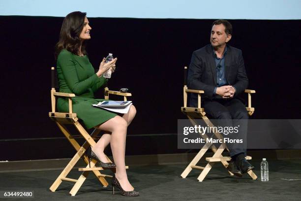 Contessa Brewer and David Gale speak on stage at Hollywood Bridging The Military Civilian Divide at Paramount Pictures on February 9, 2017 in Los...