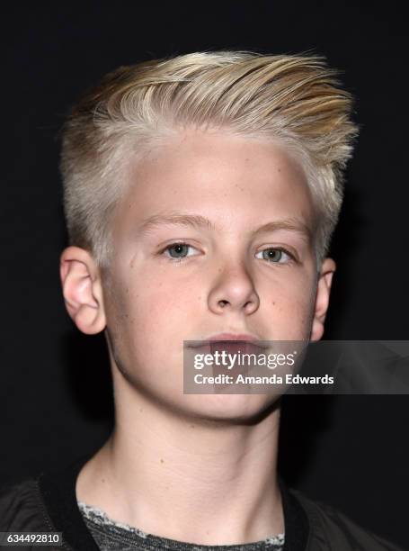 Carson Lueders arrives at the 2017 Billboard Power 100 party at Cecconi's on February 9, 2017 in West Hollywood, California.